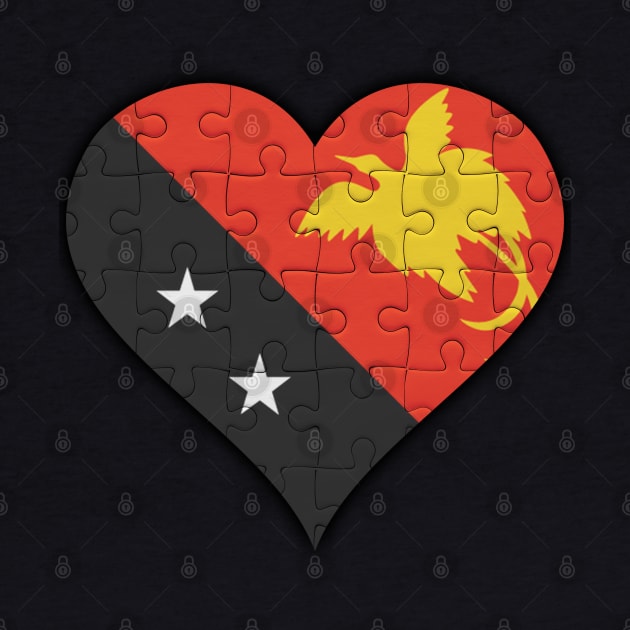 Papua New Guinean Jigsaw Puzzle Heart Design - Gift for Papua New Guinean With Papua New Guinea Roots by Country Flags